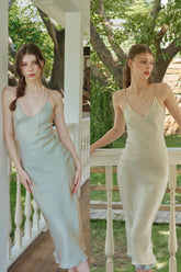 Daydream Reversible Satin Dress - Green